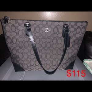 Coach LG tote Smoke and Gray